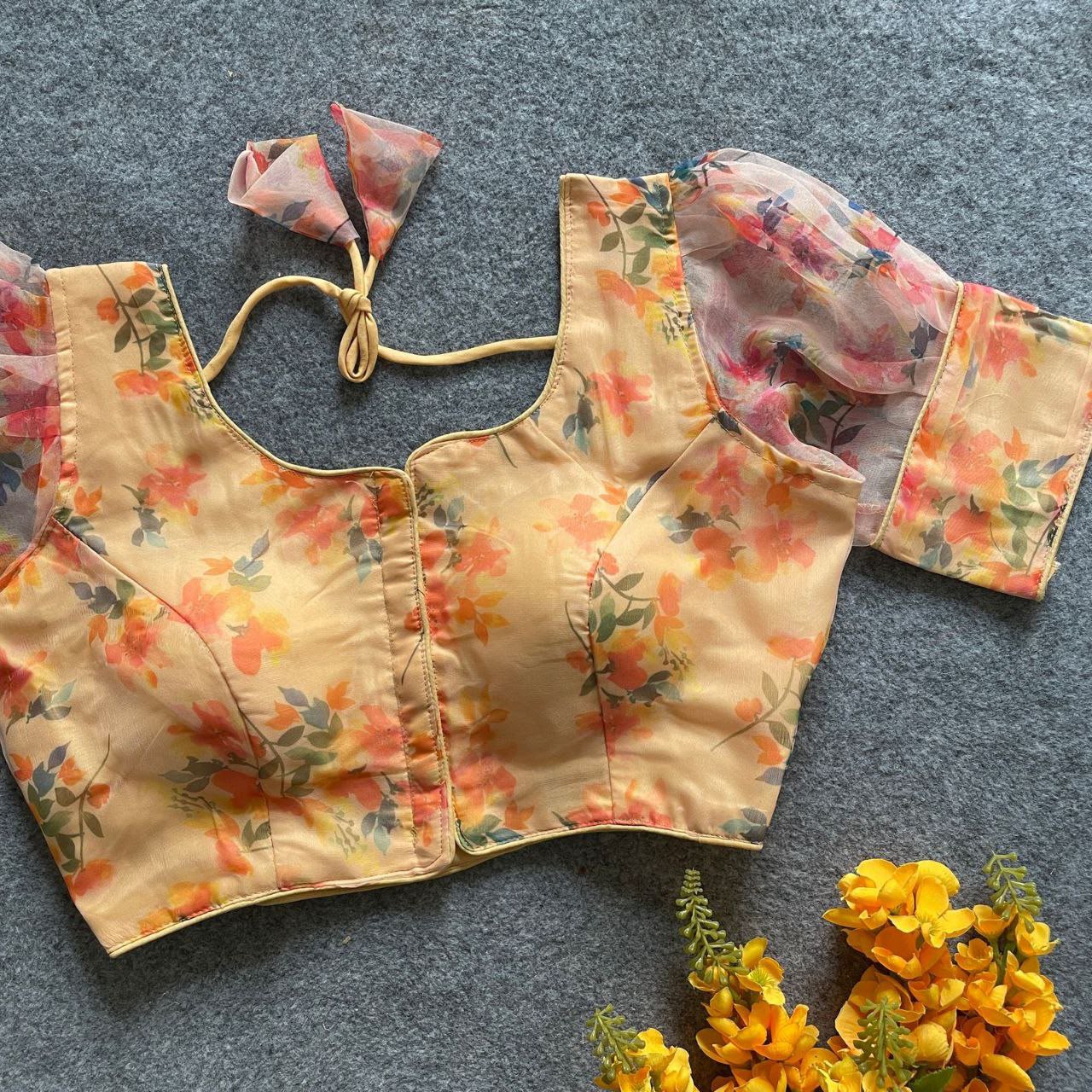 Kalamkari Organza Designer Blouse